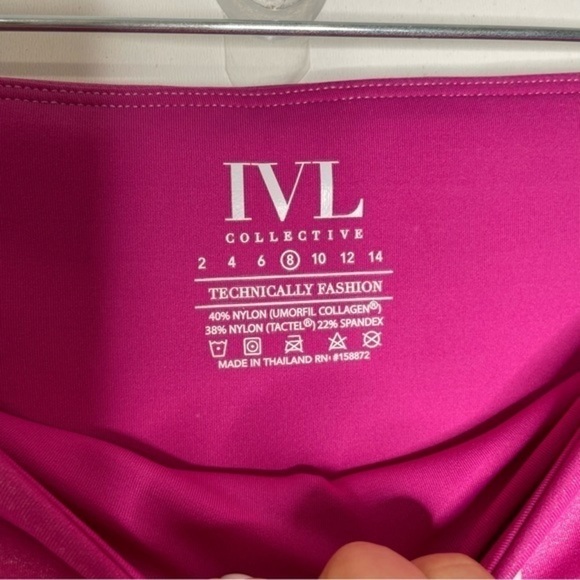 IVL Collective Shimmer Leggings Pink Fuchsia Size 8 Barbiecore Festival - Picture 4 of 7